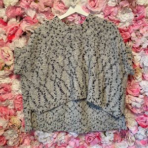 Joan Vass Marled Wool Mix Poncho One Size